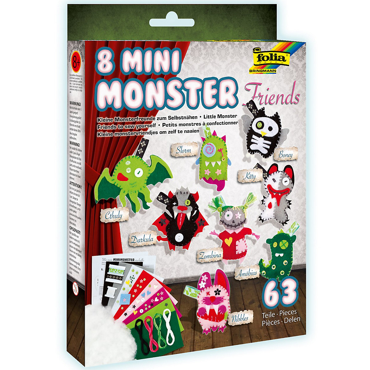 Filzbastelset Mini Monster Friends, 8 Stück