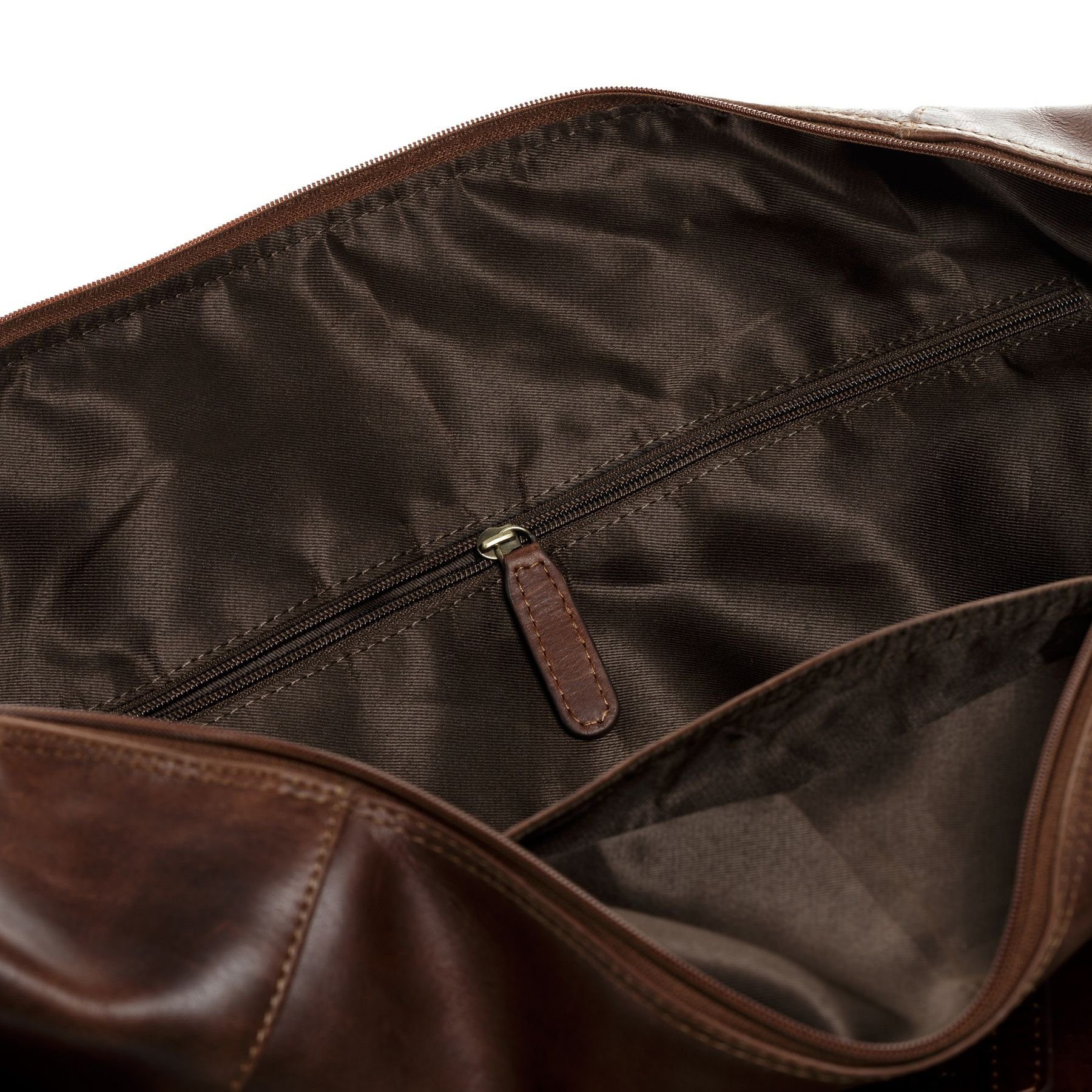 SID & VAIN Reisetasche Leder Weekender Unisex BRISTOL, Echtleder Reisegepäck für Damen & Herren, Sporttasche XXL braun-cognac