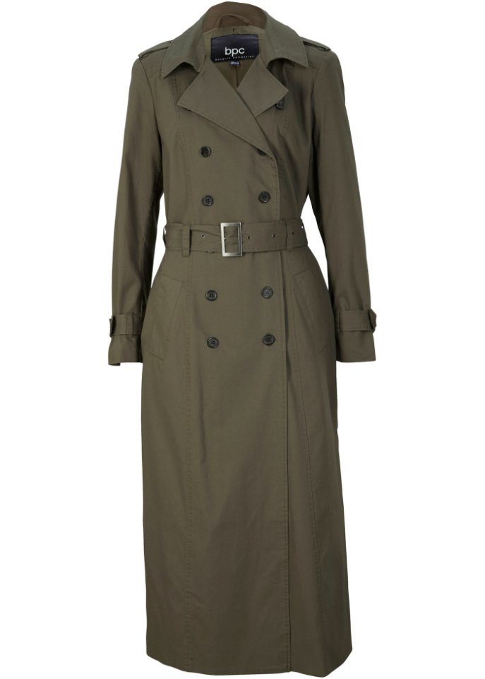 Long-Trenchcoat mit Taillengürtel