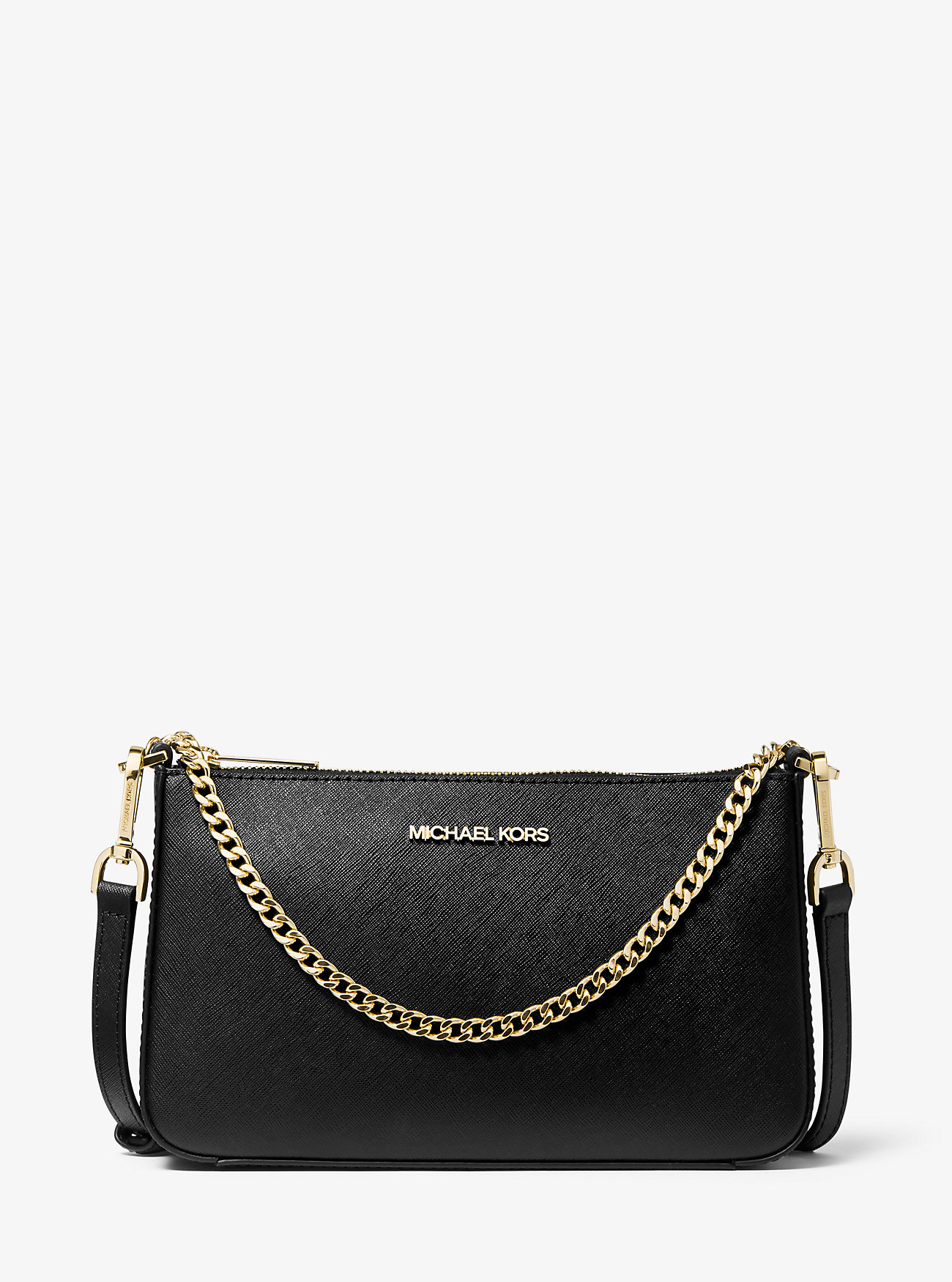 Jet Set Medium Saffiano Skinn Skulderveske - SVART