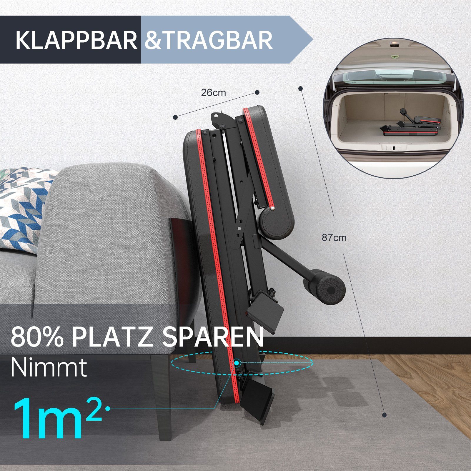 PASYOU Hantelbank Klappbare Verstellbare PA400, Multifunktionale Bankdrücken Bank, 318KG Belastung
