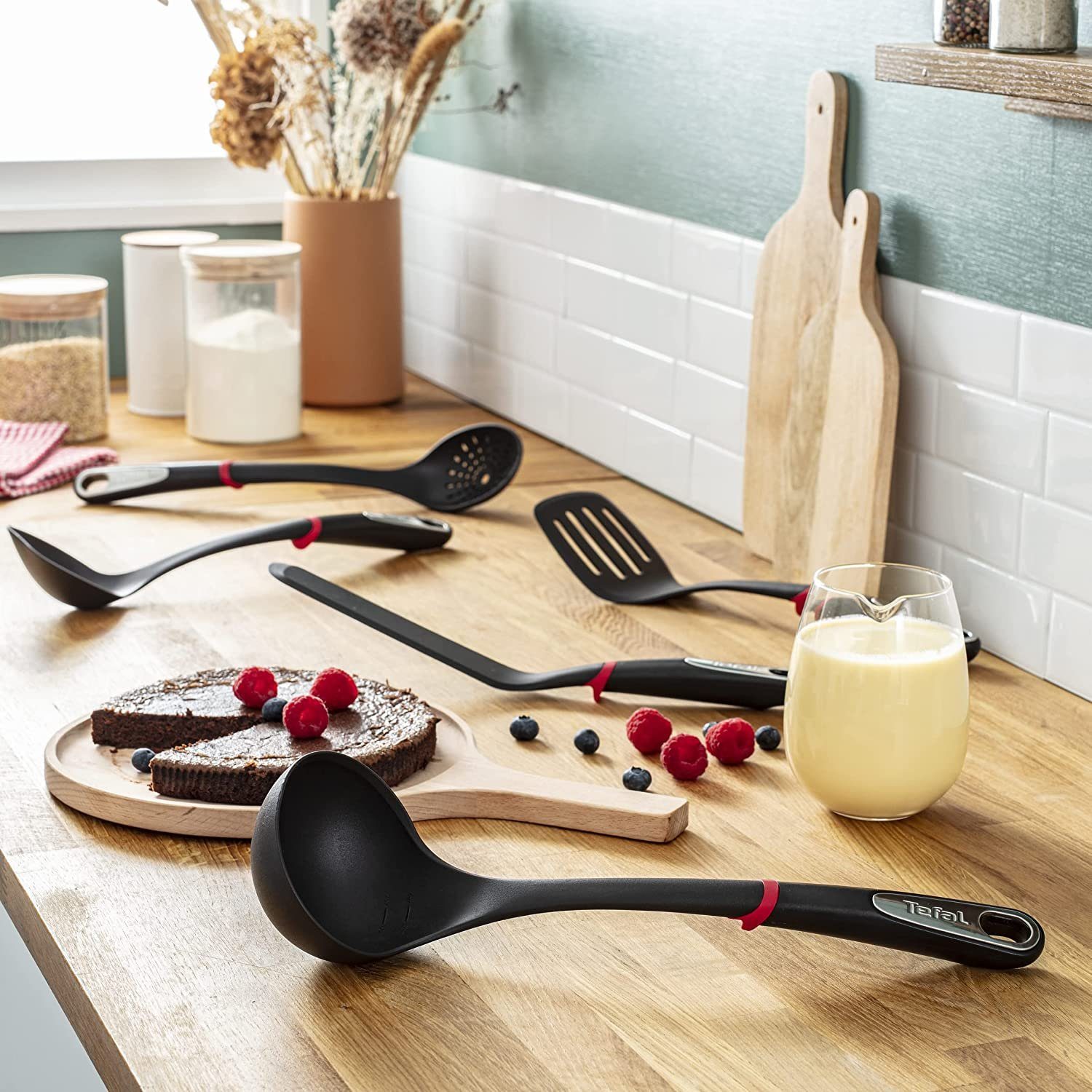 Tefal Pfannenwender Ingenio Bratwender 40 cm, ideal zum Wenden/Servieren K20608, Hitzebeständigkeit: bis zu 230°C, schwarz, 39.8 x 9.2 x 4.7 cm