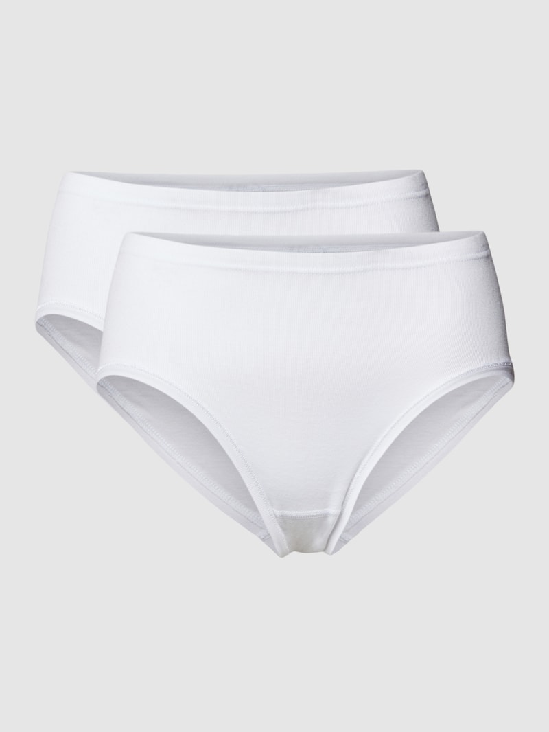 Slip mit Feinripp im 2er-Pack in weiß