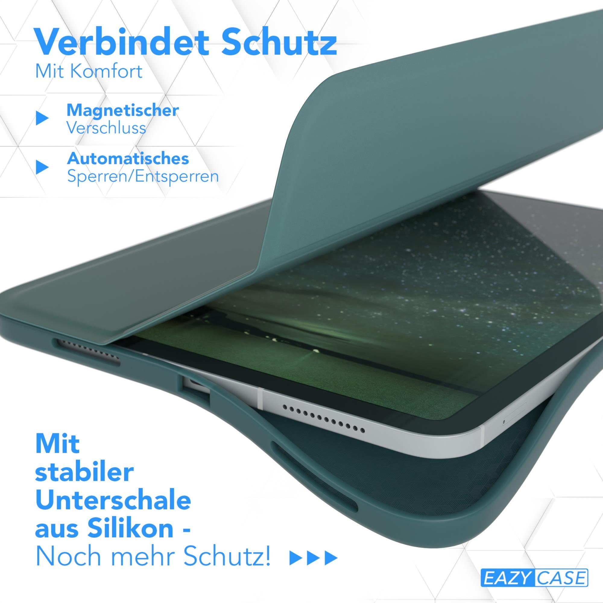 EAZY CASE Tablet-Hülle Penholder Smartcase für Apple iPad 10. Gen. (2022) 10,9 Zoll, Etui Klapp Cover Schutzhülle Smart Case Sleep Modus Funktion Grün
