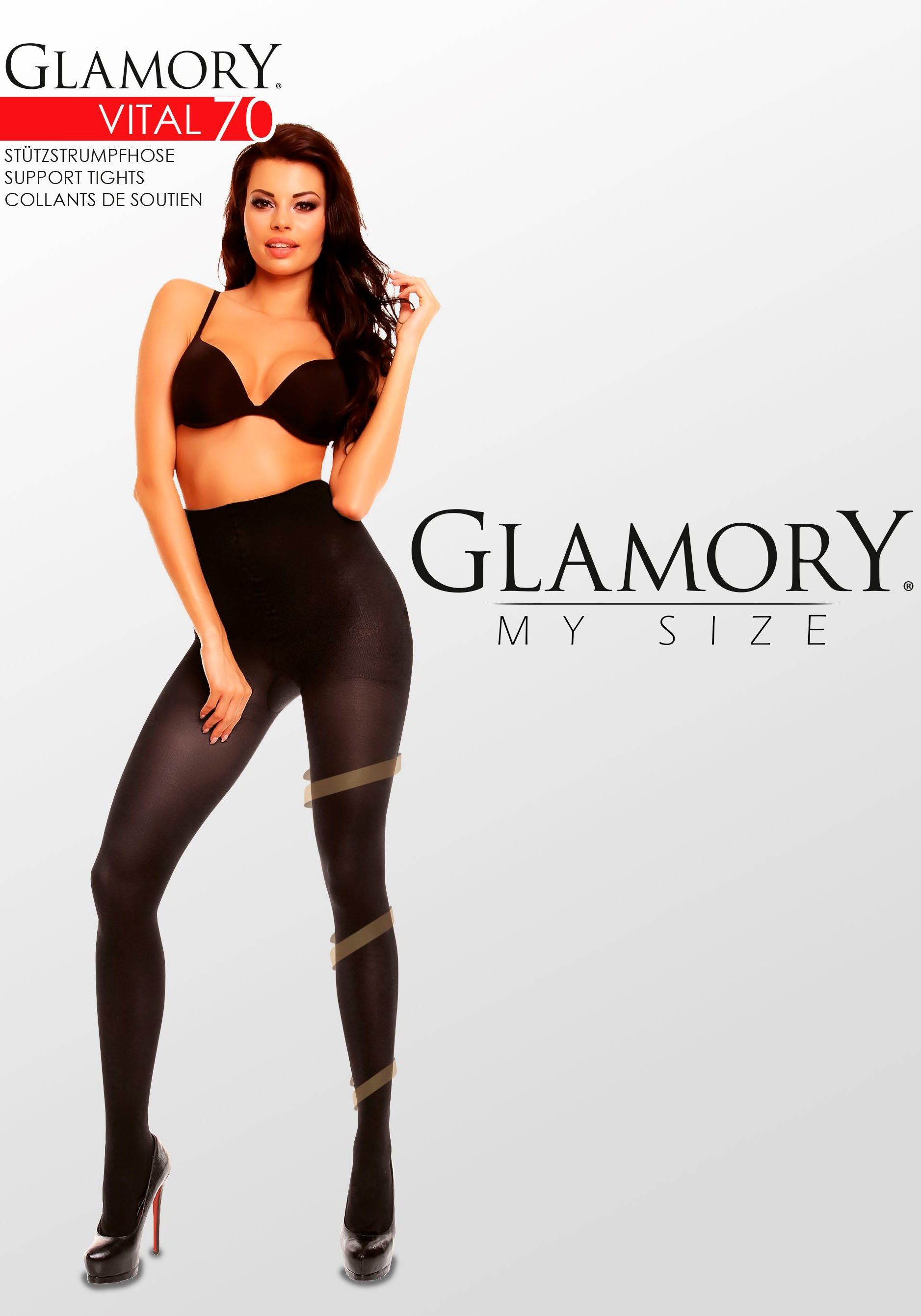 GLAMORY Stützstrumpfhose 70 DEN bis Größe 60/62, Plus Size