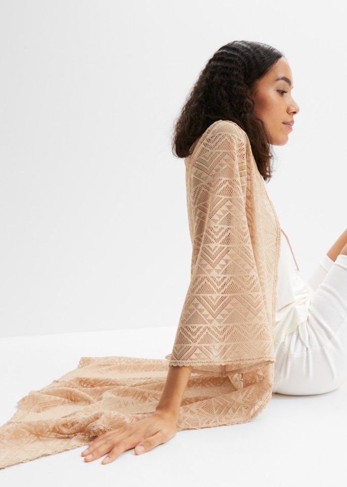 Longjacke in Crochet-Optik