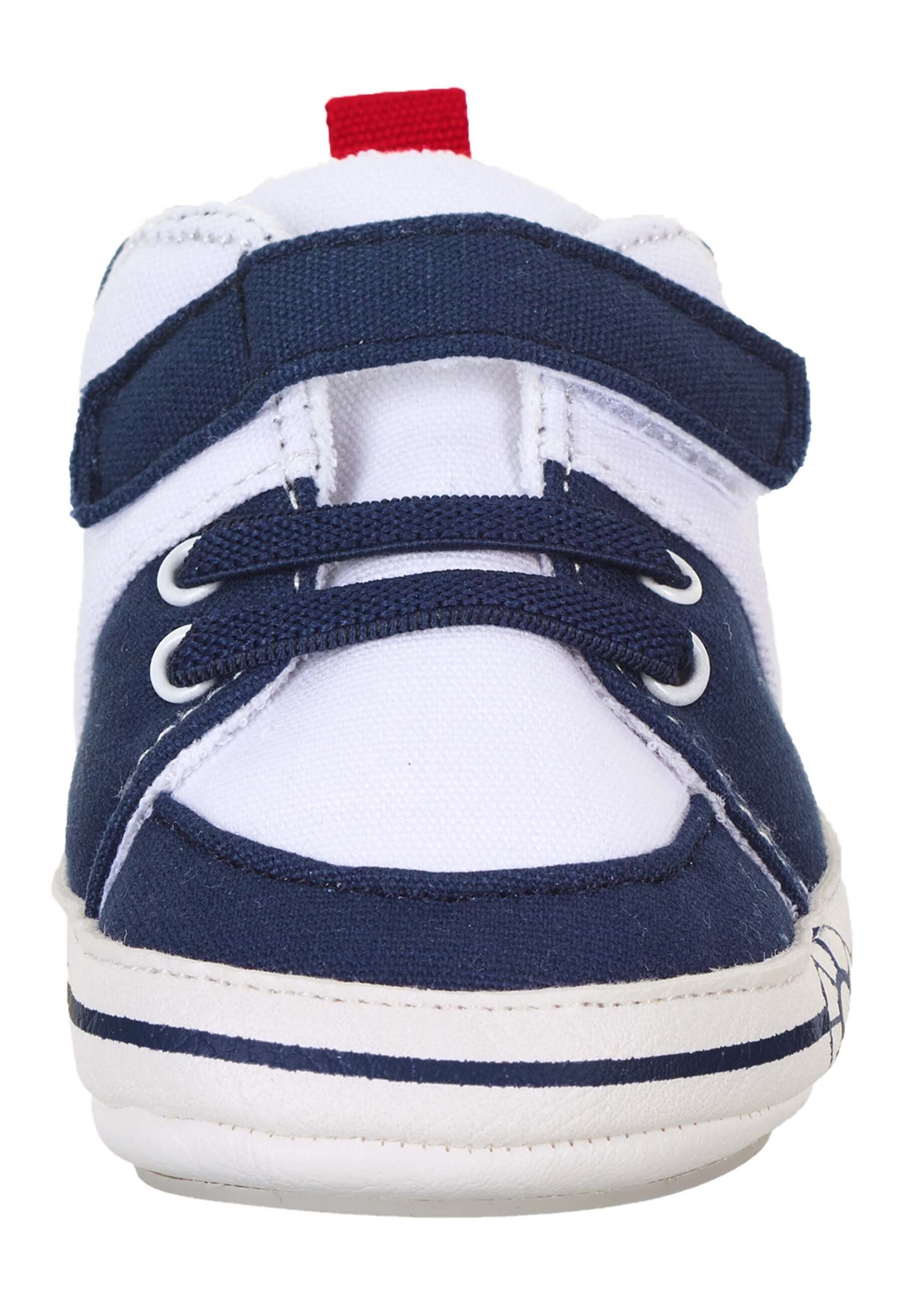 Sterntaler® Baby-Schuh Krabbelschuh (1-tlg) Baby Krabbelschuhe - Baby-Schuh mit elastischen Schnürsenkeln in Marine - Flexible Schuhe mit aufgenähter rutschfester Sohle und Klettverschluss