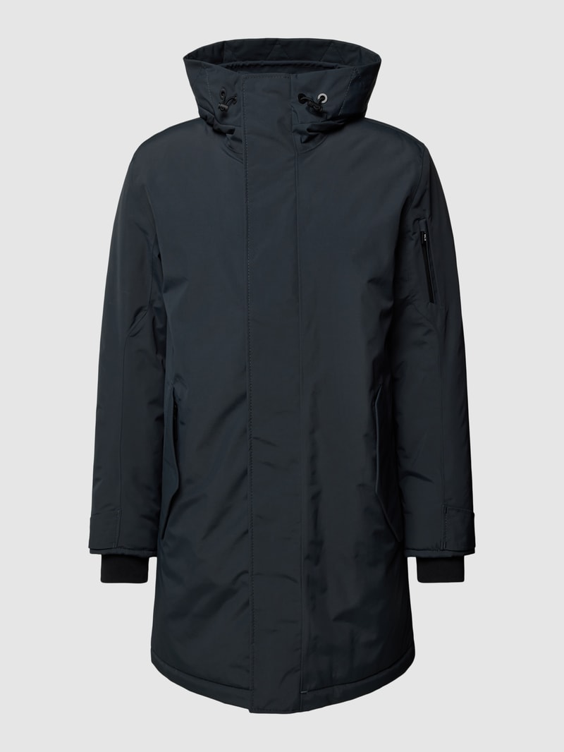Mantel mit Kapuze Modell 'TRACER' in marineblau