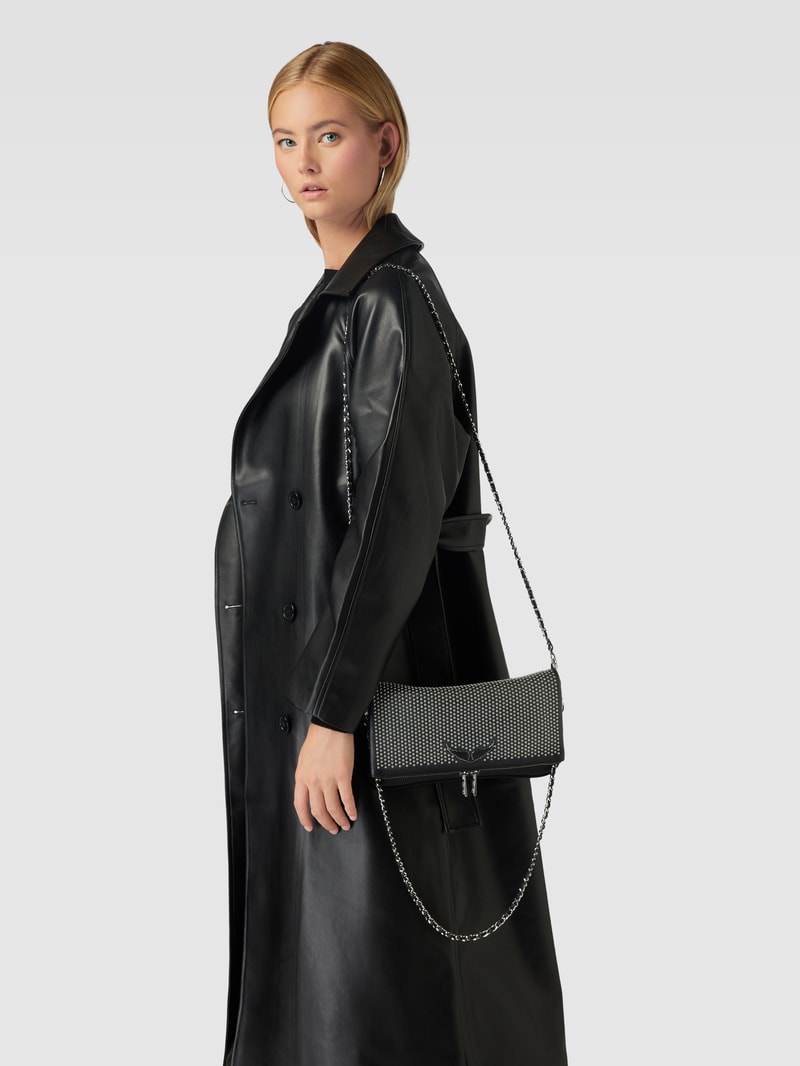 Pochette mit Ziersteinbesatz in schwarz