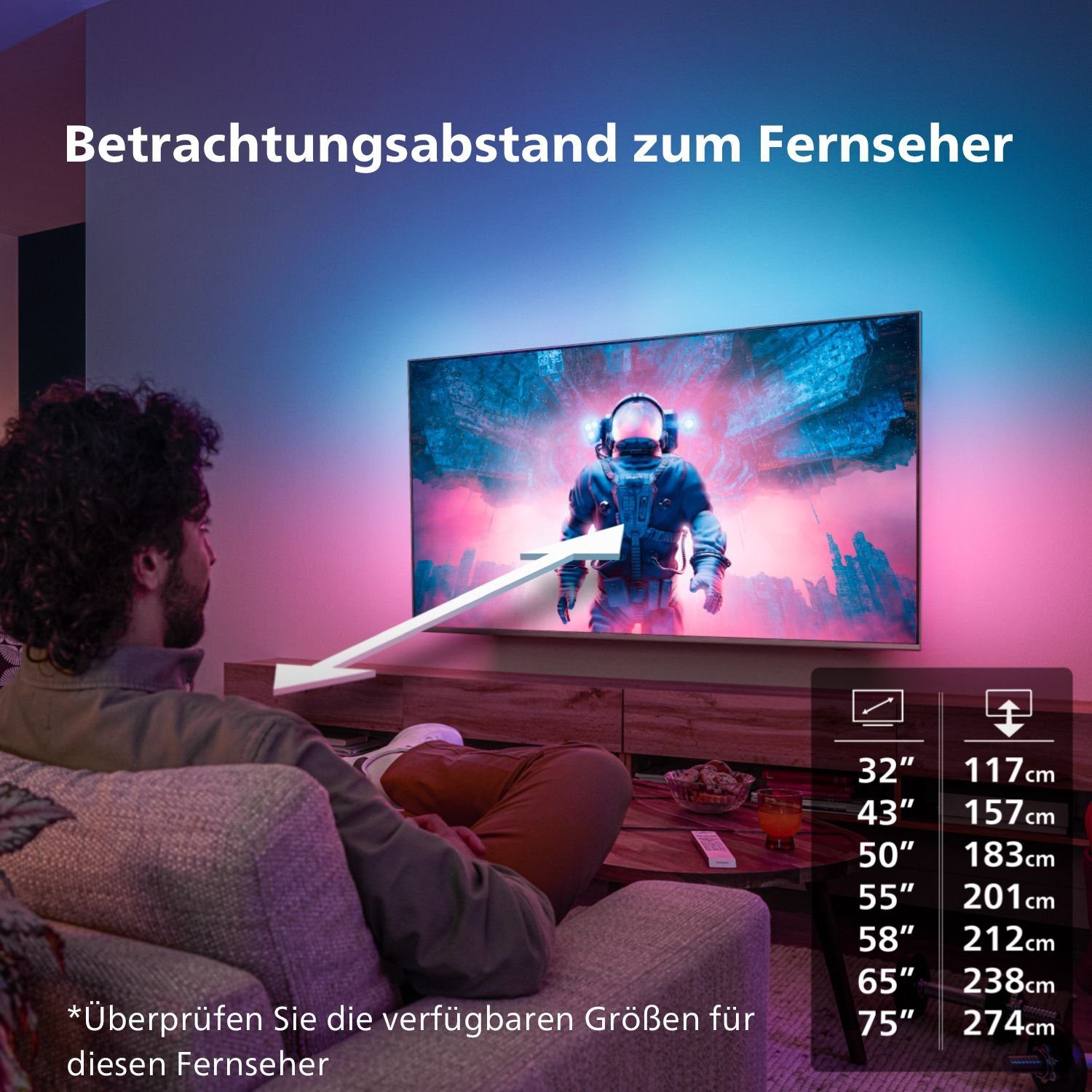 Philips 43PUS8808/12 LED-Fernseher (108 cm/43 Zoll, 4K Ultra HD, Android TV, Google TV, Smart-TV)