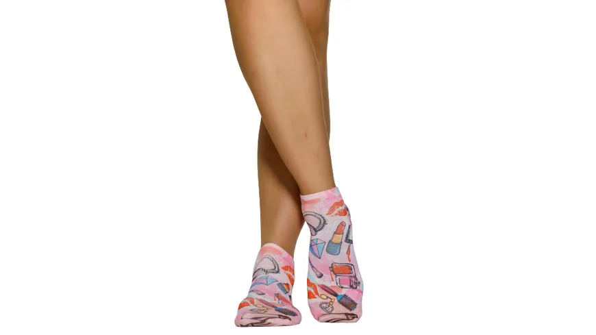 wigglesteps Damen Sneaker Socken MAKE UP Rose