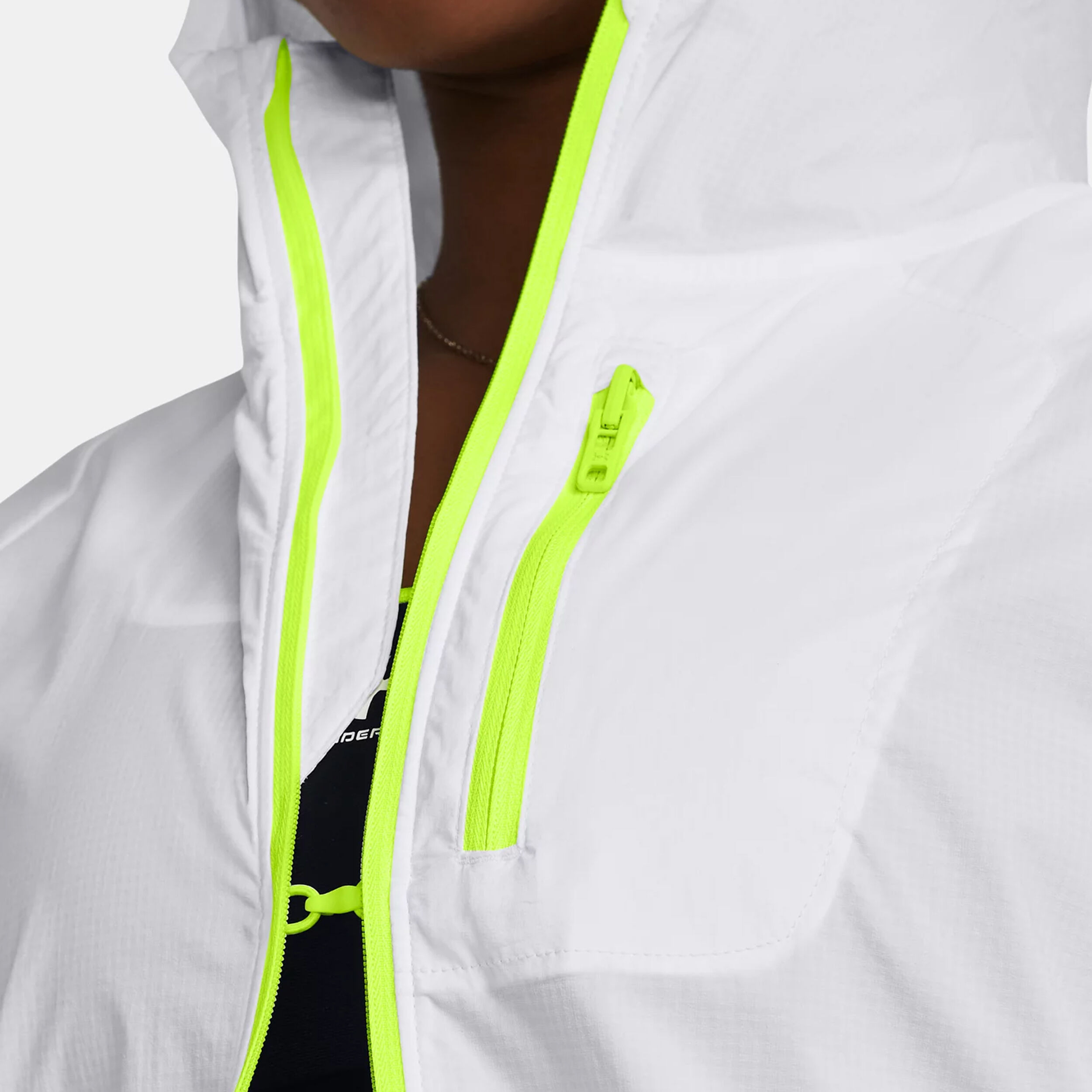 Launch Lightweight Laufjacke Damen - Weiß, Neongelb