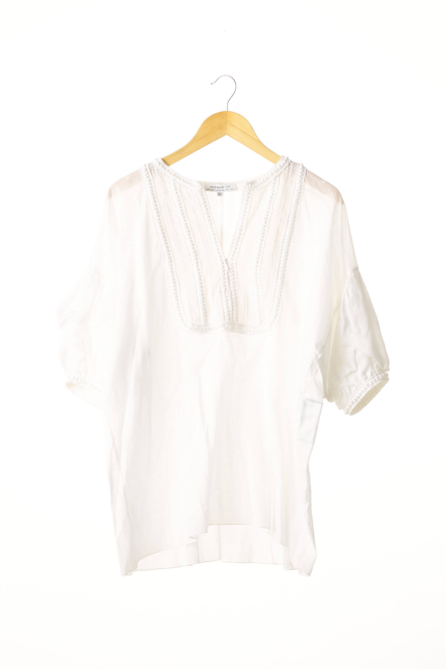 Andrew Gn Tuniquemanchecourte Femme couleur blanc