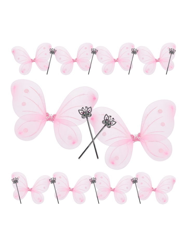 relaxdays 10x Feenflügel in Pink/ Silber günstig kaufen onesize