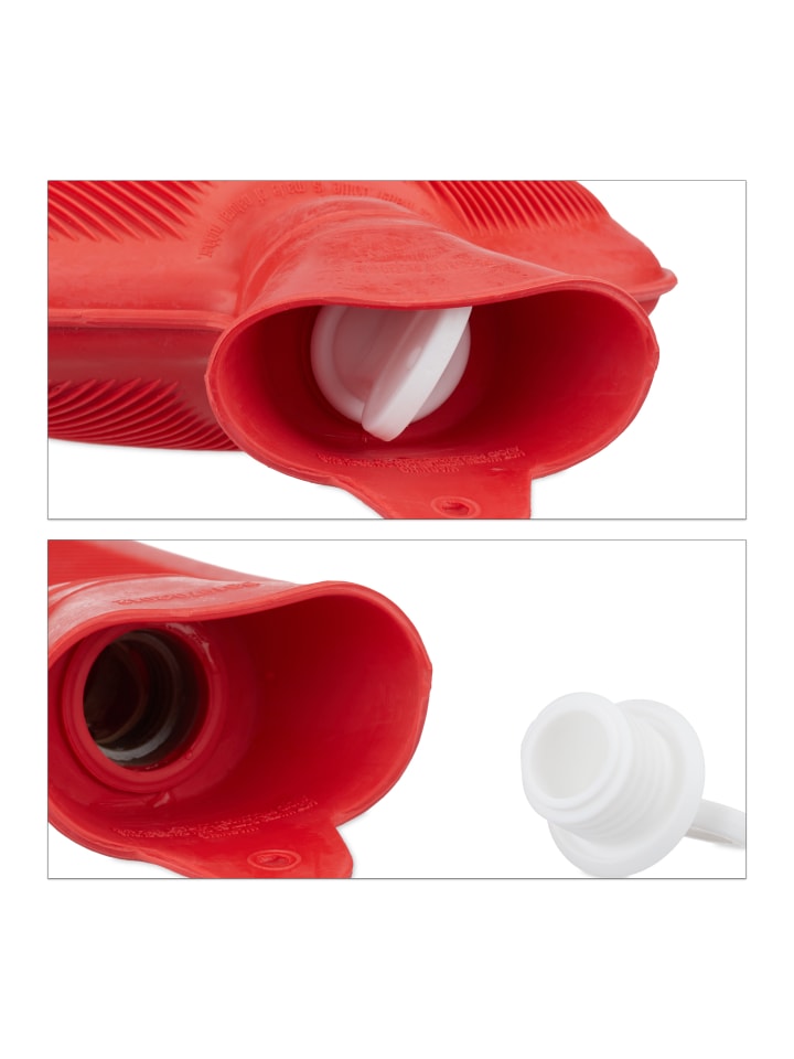 relaxdays 2x Wärmflasche in Rot günstig kaufen onesize