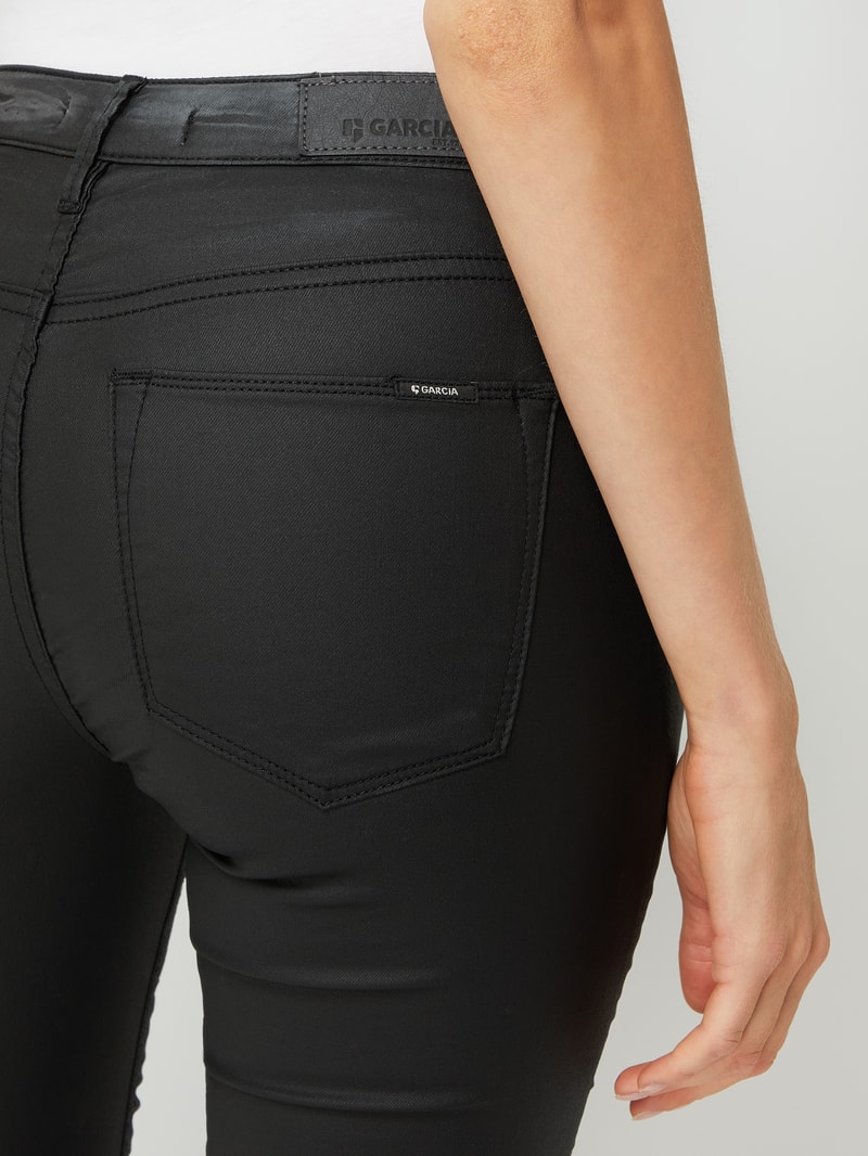 Super Slim Fit High Waist Jeans mit Stretch-Anteil Modell 'Celia' in schwarz