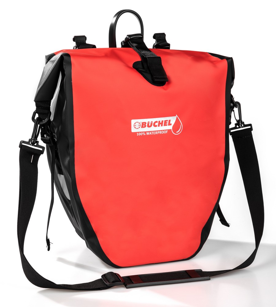 Büchel Wasserdichte Fahrradtasche - Schwarz/Rot