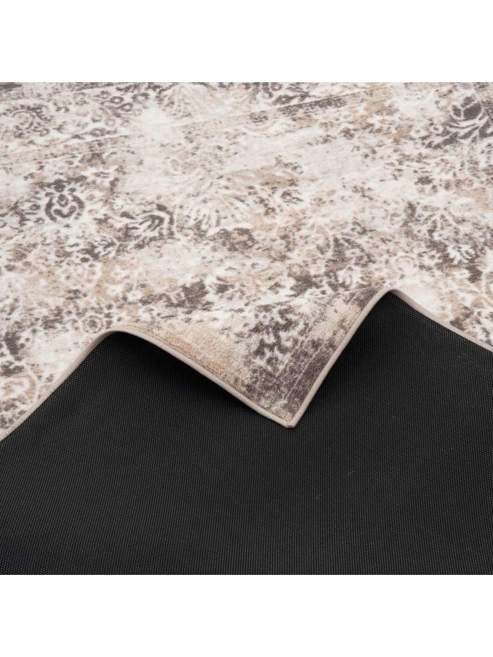 Pergamon Designer Teppich Tawira Vintage Bordüre in Grau Beige günstig kaufen
