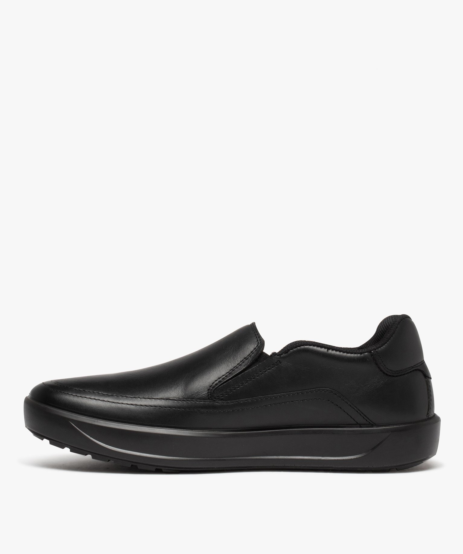 Mocassins homme unis confort et dessus mate noir | GEMO