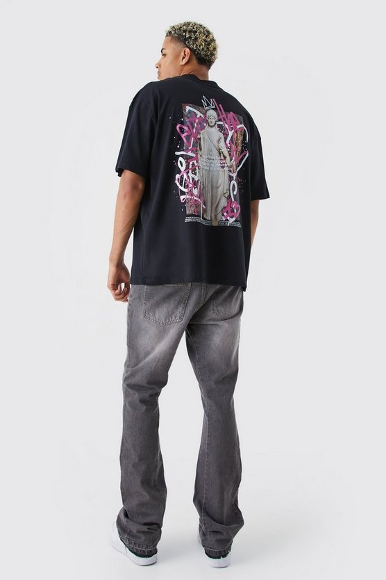 Tall zerrissene Slim-Fit Schlagjeans