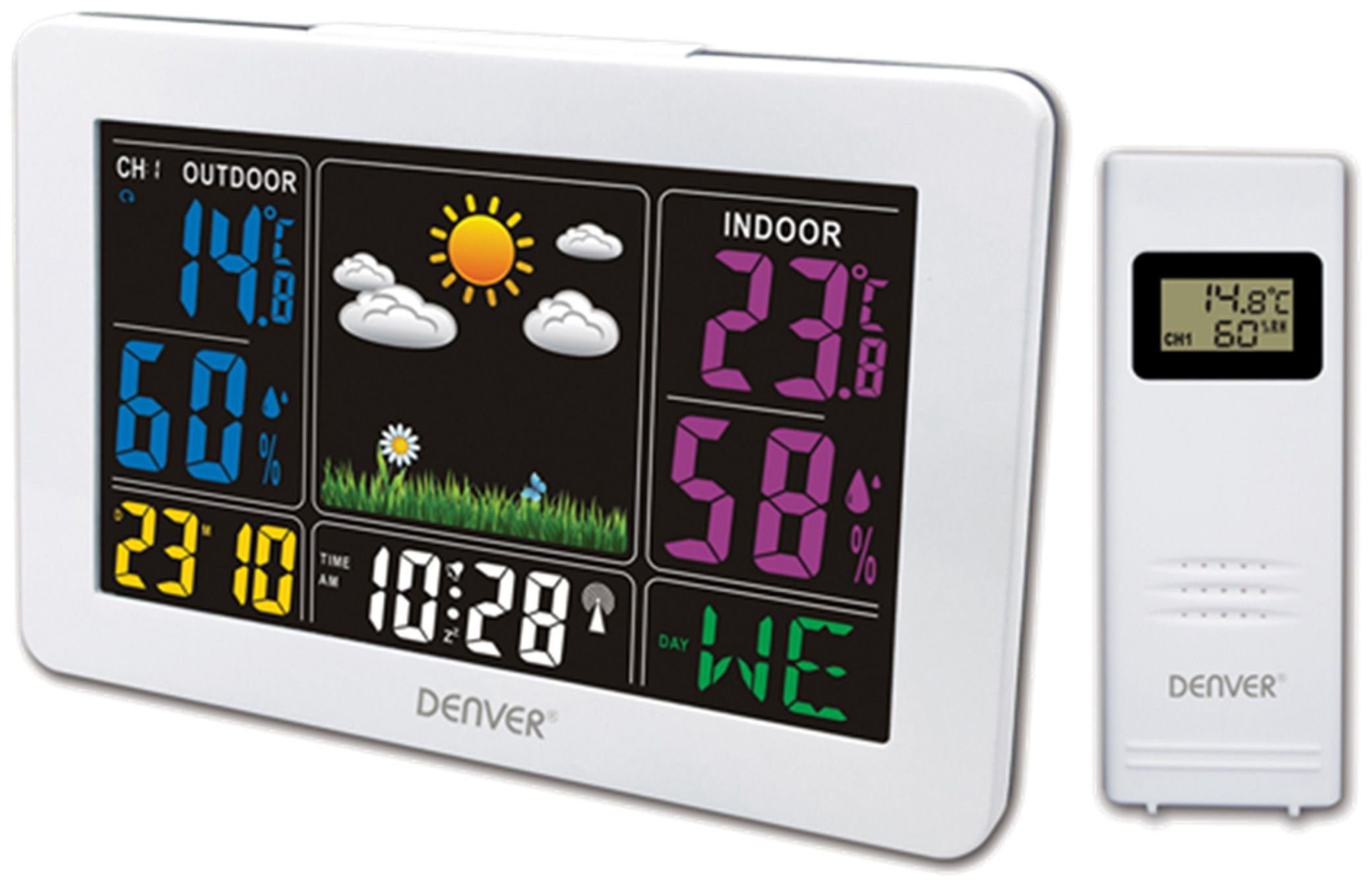 Denver DENVER Wetterstation WS-540, weiß, mit Farbdisplay Wetterstation