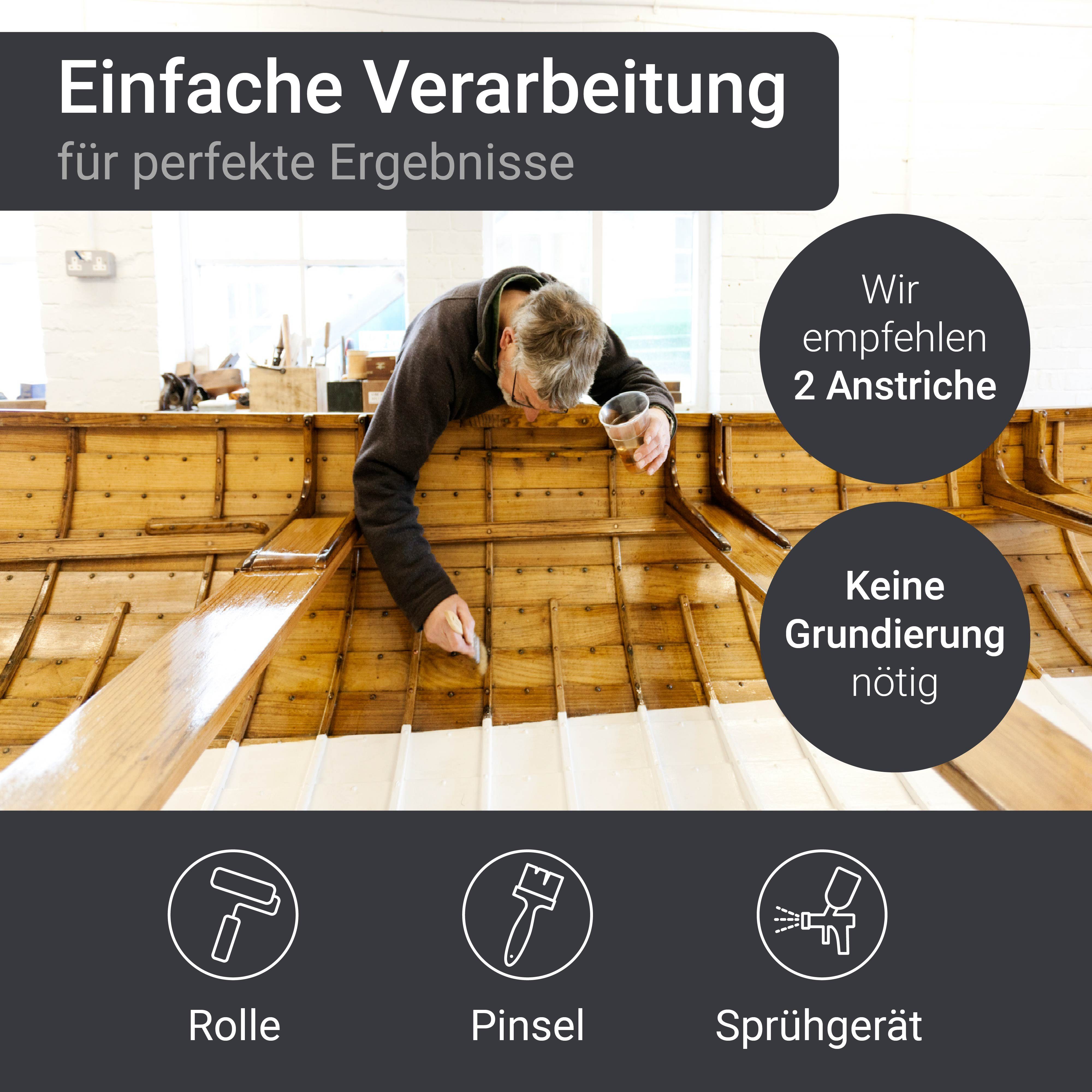 WO-WE Lack Bootslack Schiffslack Parkettlack Yachtlack W400, 1-5L, Seidenglänzend, Lösemittelbasis