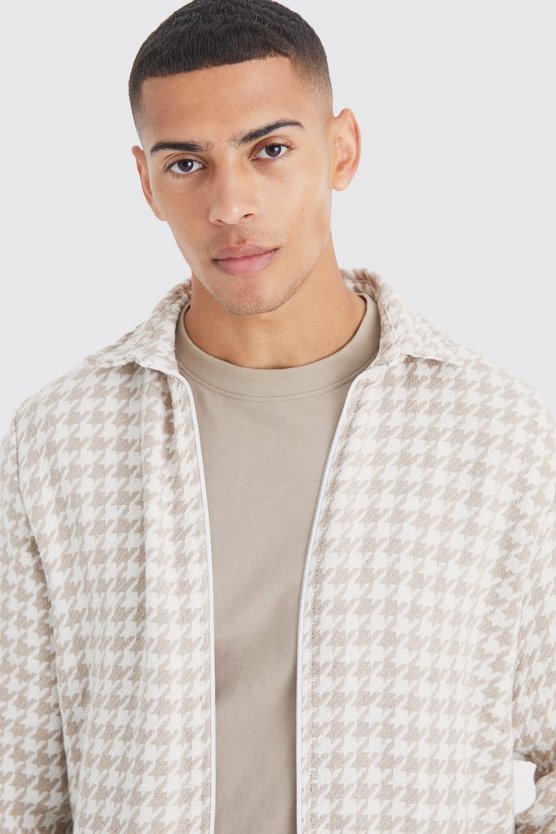 Langärmliges Oversize Jacquard-Overshirt