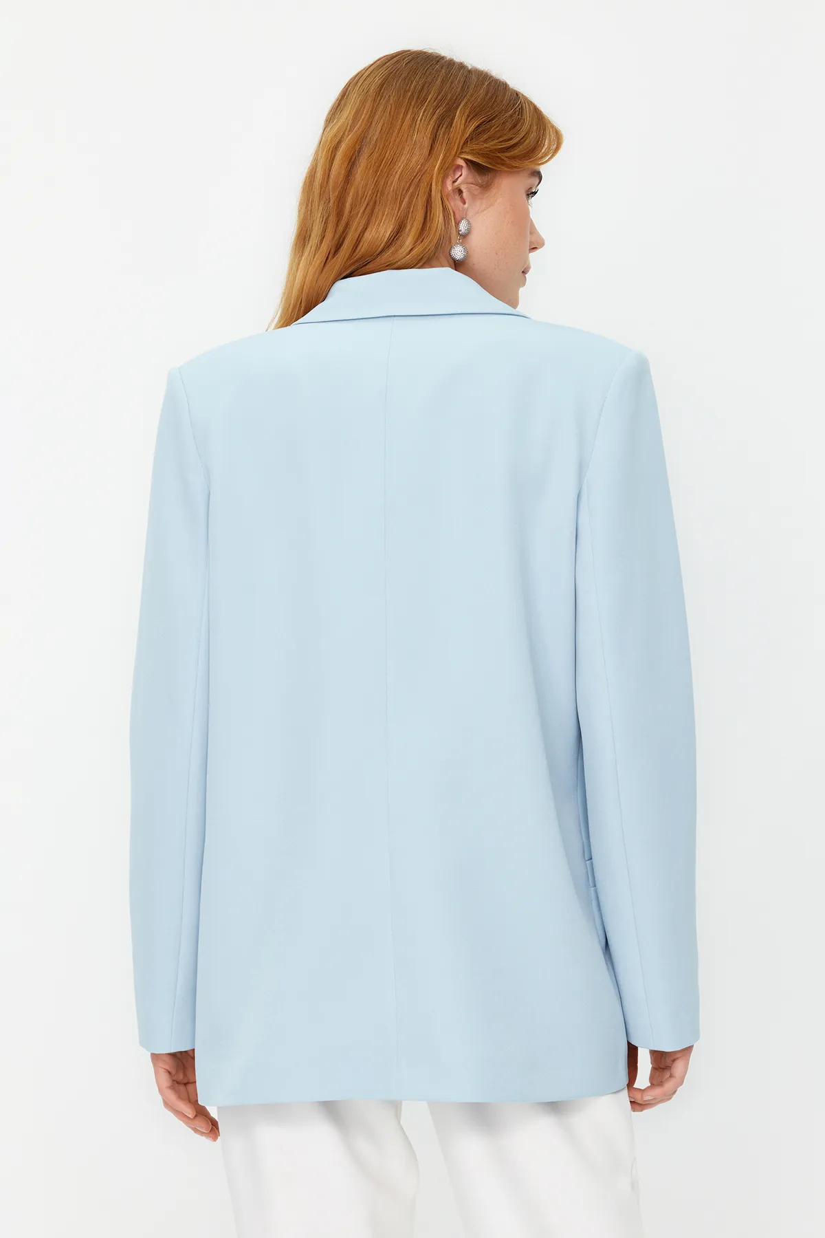 Trendyol Collection  Hellblauer Blazer mit regulärem Futter und detailliertem Webmuster TWOAW20CE0316