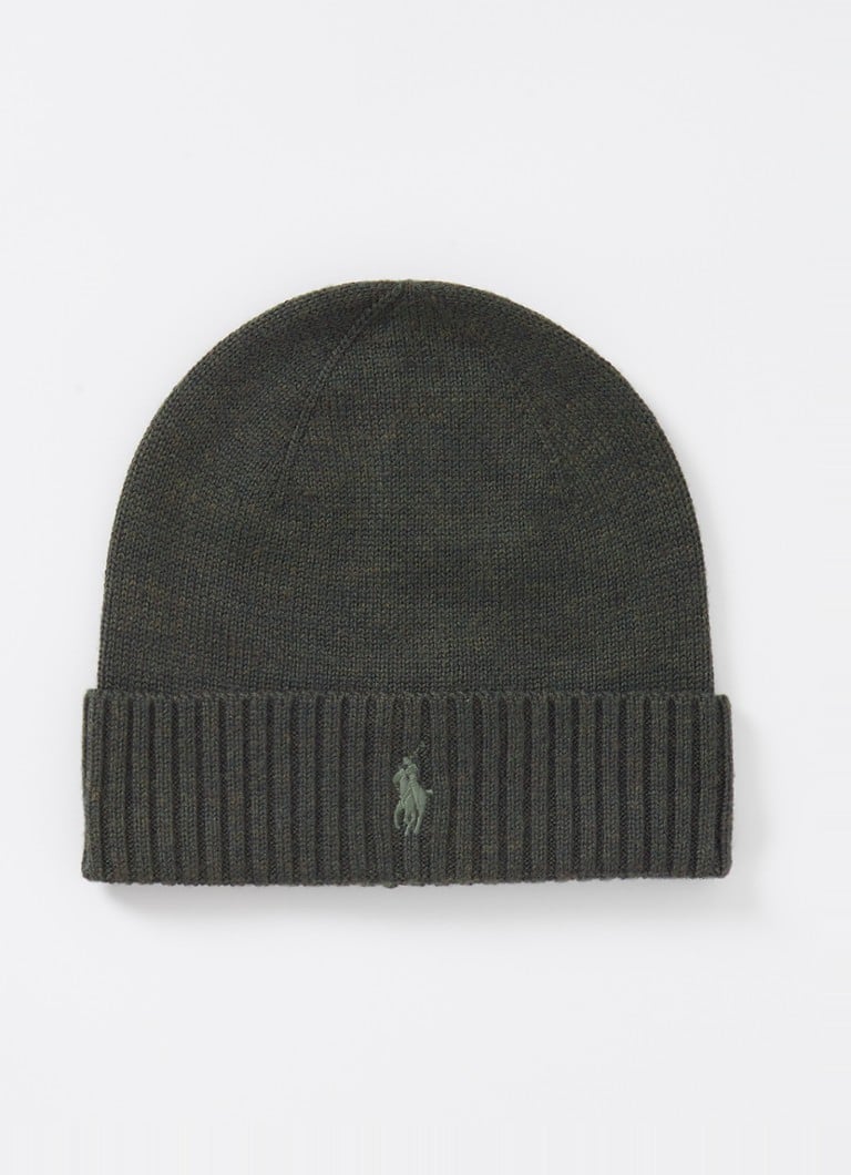 Ralph Lauren Wool beanie with logo embroidery