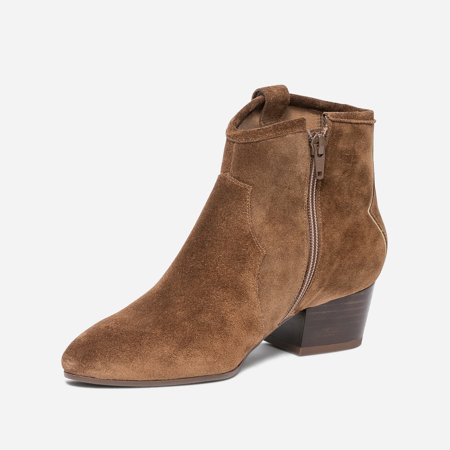 Boots ERAM FLEX camel en cuir velours