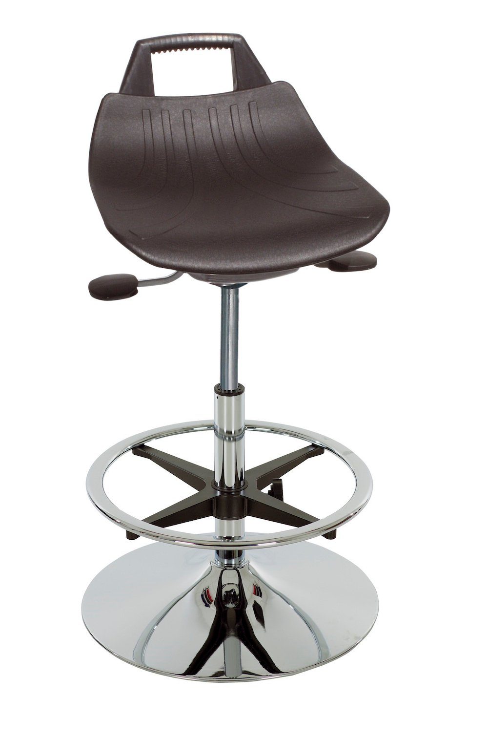 PROREGAL® Stehhilfe Stehhilfe/Hocker Denver Hoch, Sitzhöhe 56-82cm, Ø50cm, Blau
