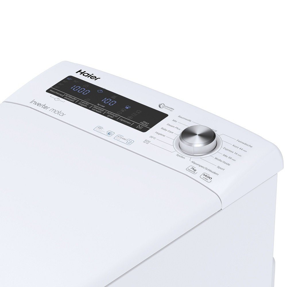 Haier Waschmaschine Toplader Toplader 7kg Aquastop Dampffunktion Baumwolle EEK: B RTXSGP47TMSCE-84