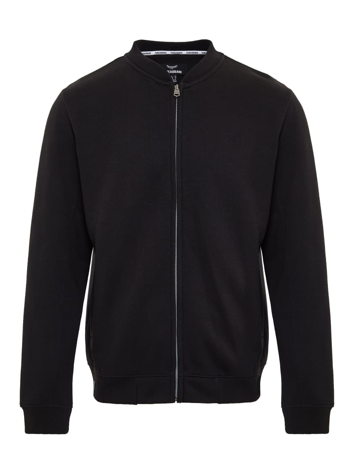 Threadbare Fleecejacke THB Fleece Zip Through Baseball Jeter in Black günstig kaufen L