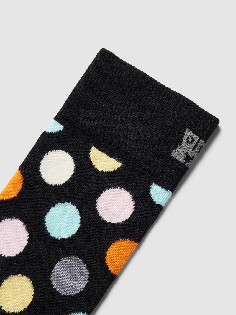 Socken mit Allover-Muster Modell 'Big Dot' in schwarz