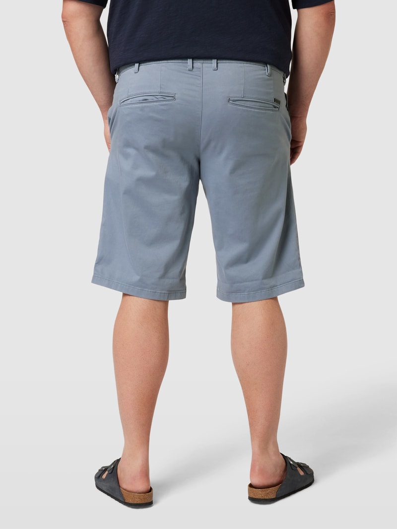 PLUS SIZE Chinoshorts mit fixierten Beinumschlägen Modell 'BOWIE' in blau