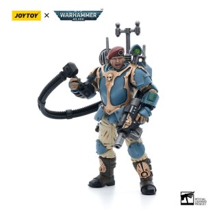 Warhammer 40k Actionfigur 1/18 Astra Militarum Tempestus Scions Command Squad 55th Kappic Eagles Vox Operator 12 cm