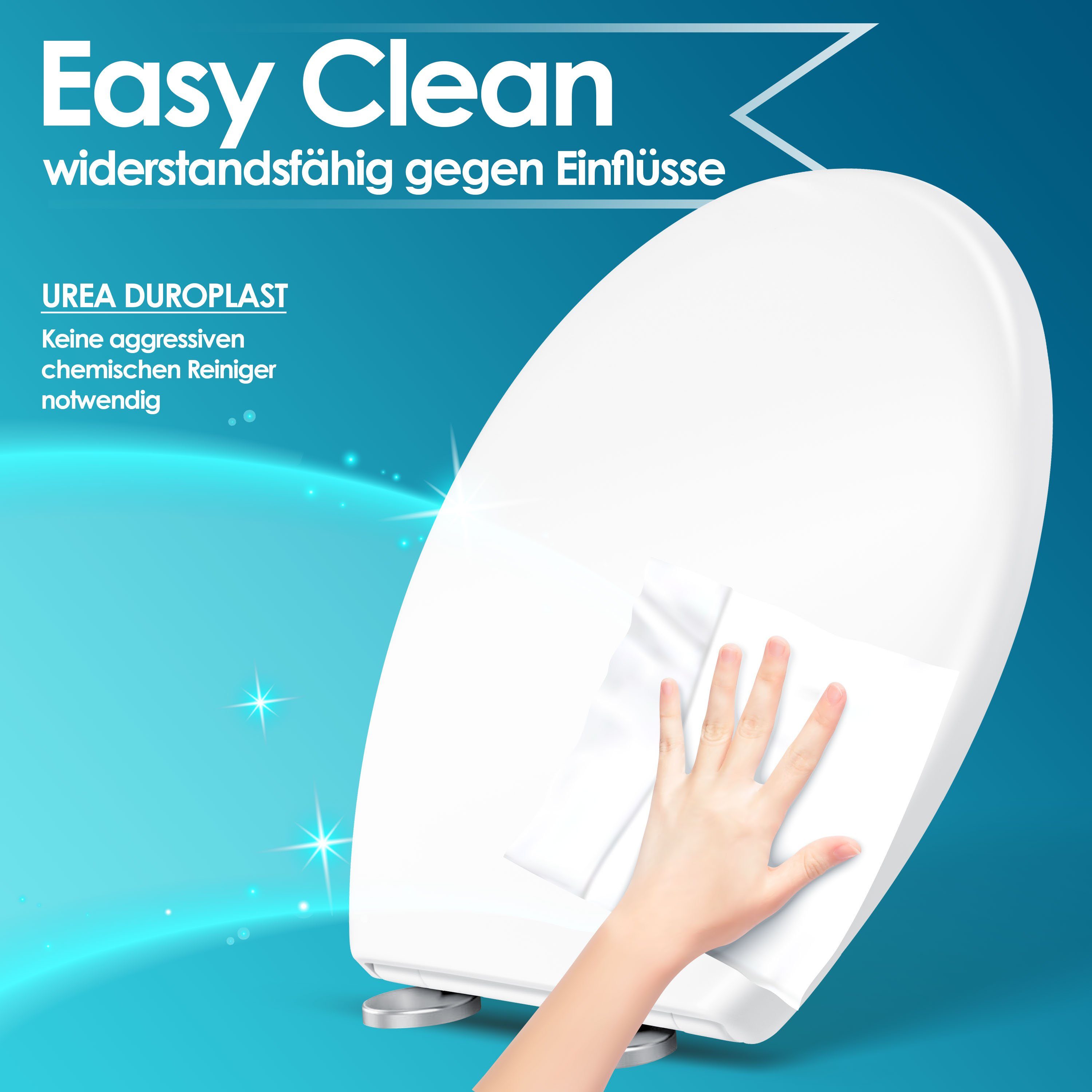 KESSER WC-Sitz, WC Sitz mit Absenkautomatik Toilettendeckel Quick-Release