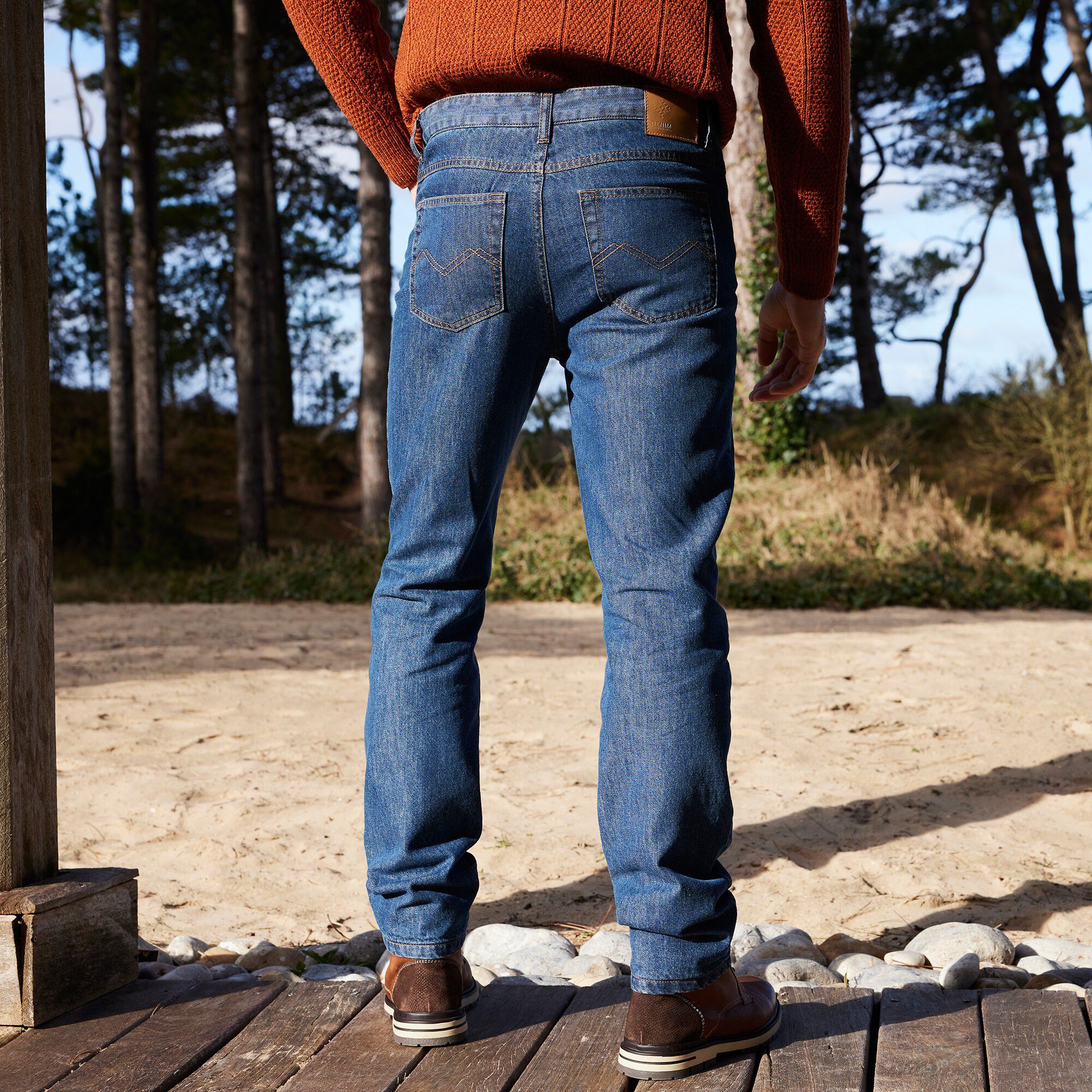Jean droit 5 poches doublé flanelle chaude