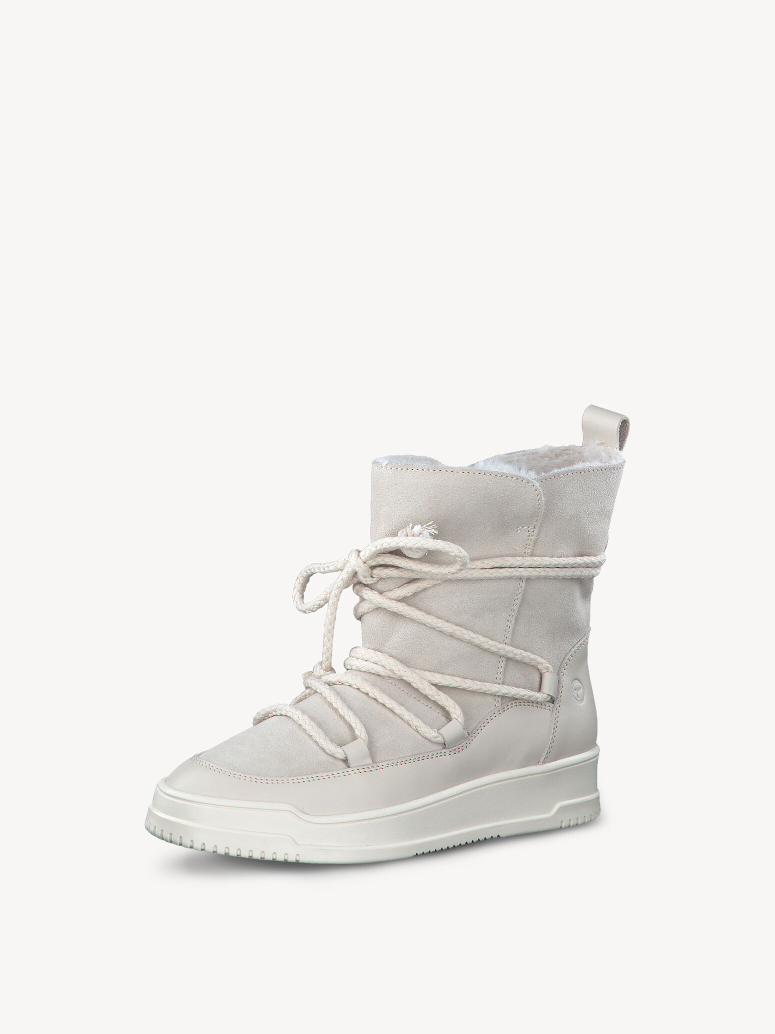 Bottine en cuir - beige doublure chaude