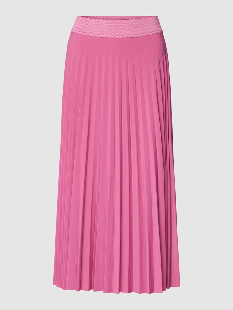 Plisseerock mit elastischem Bund in pink