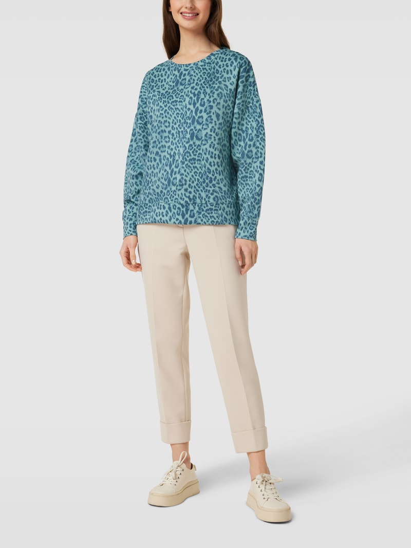 Oversized Sweatshirt mit Animal-Print in ozean blau