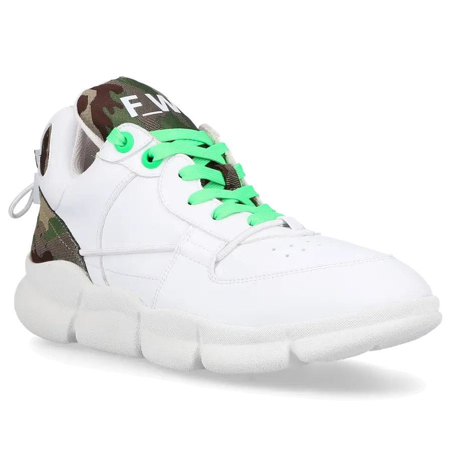 F_WD - Sneaker low FWS34 Econappa Logo olive weiß - weiß
