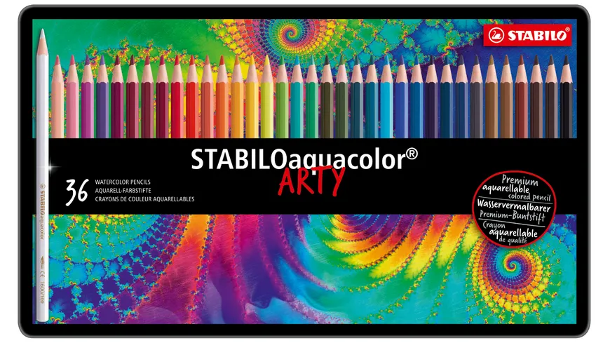 STABILO® aquacolor Aquarell-Buntstift - 36er Metalletui sortiert
