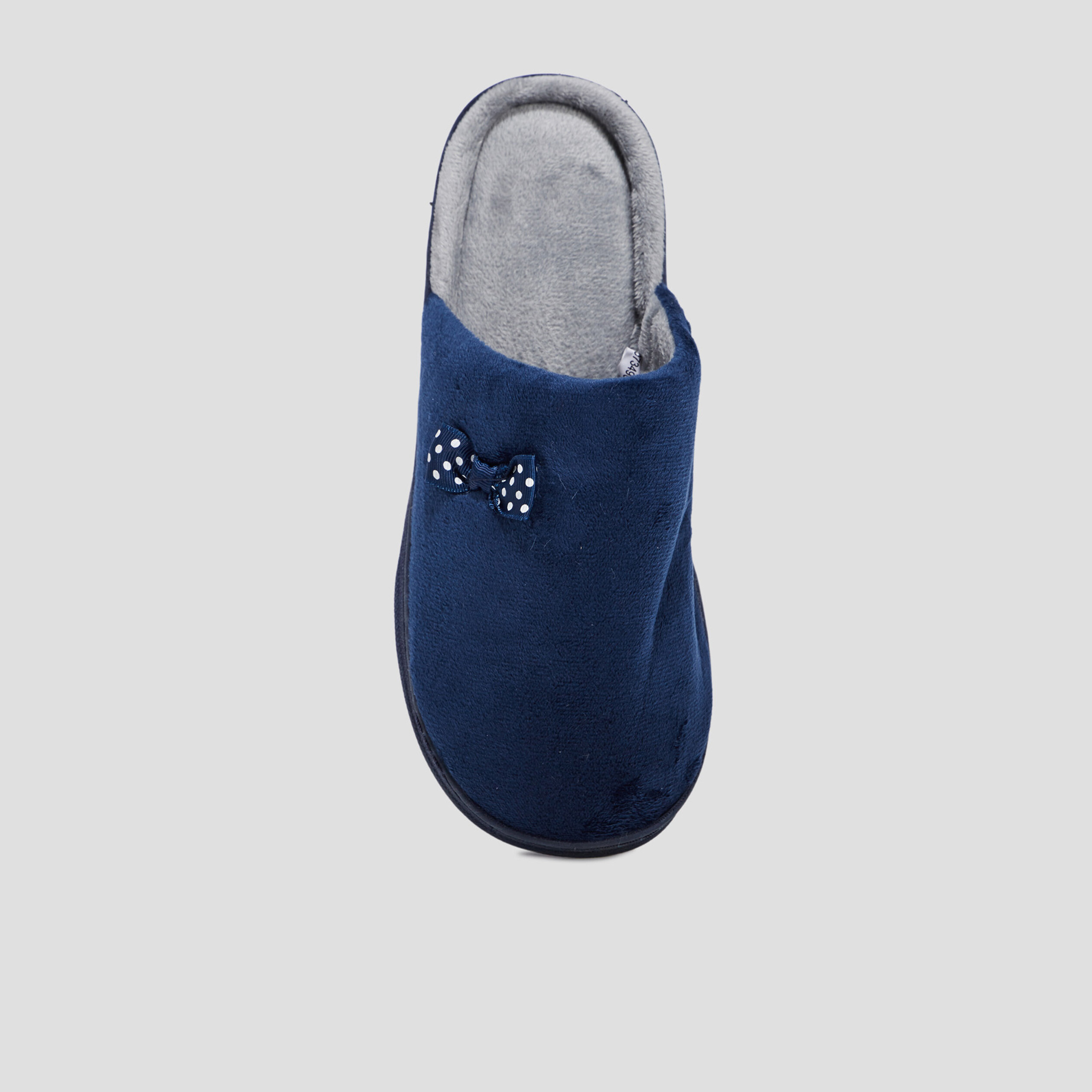 Chaussons mules détail noeud bleu marine femme | La Halle