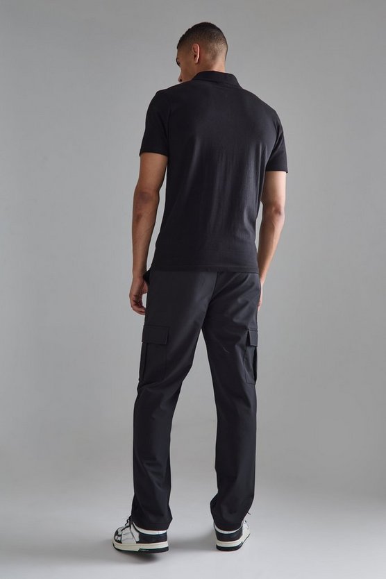 Slim-Fit Poloshirt mit Reißverschluss