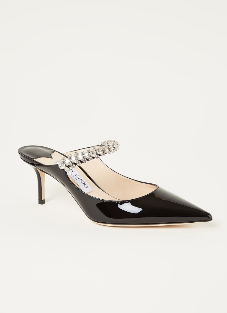 Jimmy Choo Bing calfskin mule with patent finish