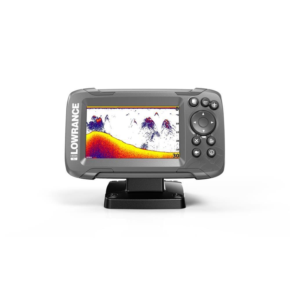 Lowrance Fischfinder Hook 2 4x, mit Bullet Skimmer Schwinger, Display, Angeln Fishfinder mit Tastatur