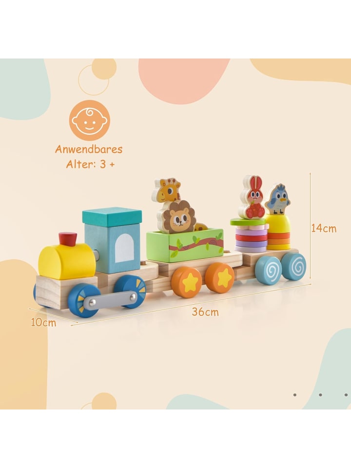 COSTWAY 3 tlg. Set Eisenbahn in Bunt günstig kaufen 14 cm