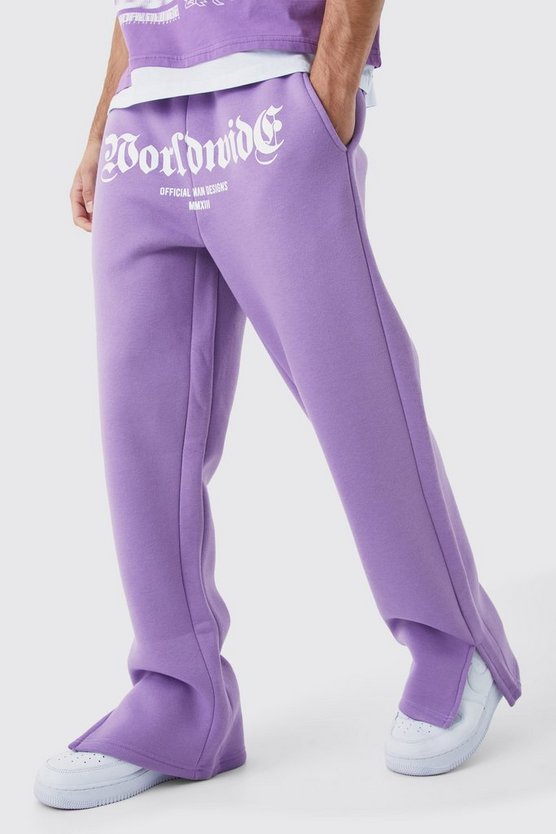 Jogginghose mit Worldwide-Print und geteiltem Saum