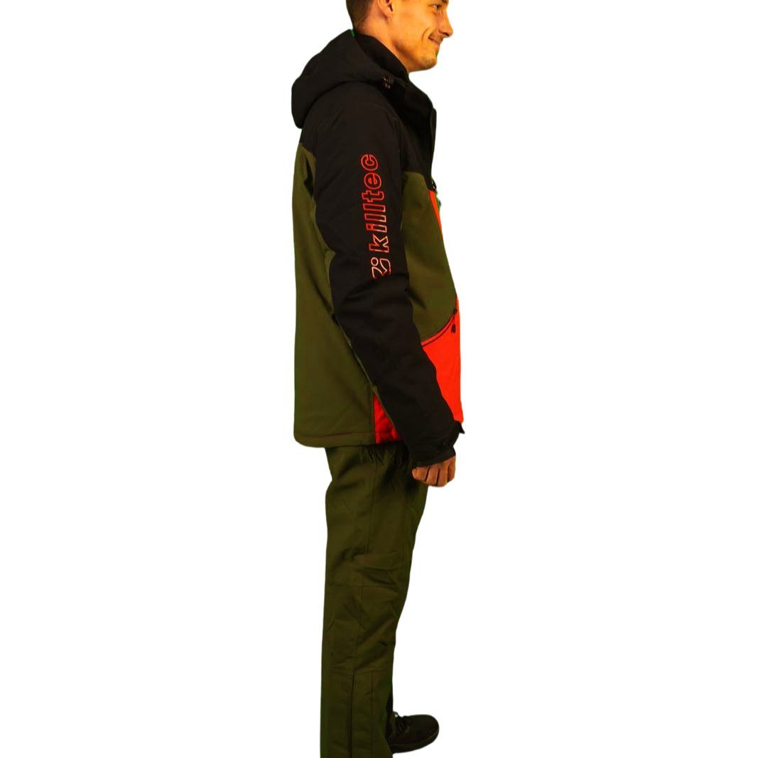Killtec Skianzug Herren Skijacke + Skihose (orange/schwarz/grün, Gr. L)